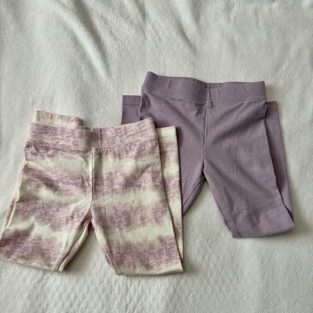 Crewcuts Girls sz 4 Purple‎ And Pink Tie Dye Full Length Leggings (2 Total)